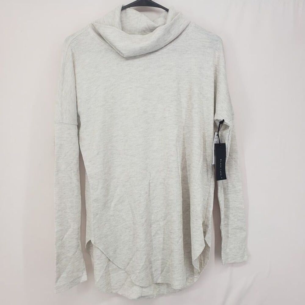 Black Tape Taupe Cozy Ribbed Cowlneck Long Sleeve Sweater Blouse Medium (AQ)